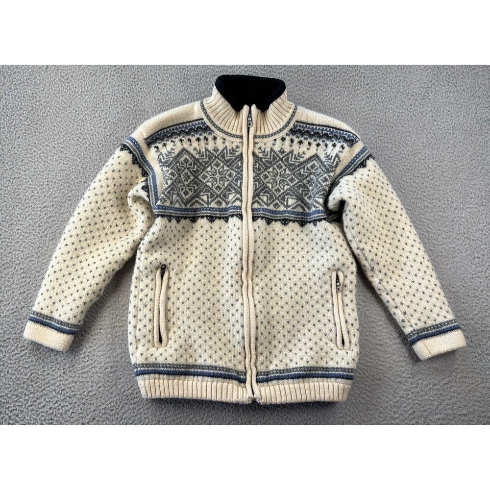 Vtg Norsk Wear Cardigan Sweater Womens Small Norwegian Wool Zip Fair Isle Nordic